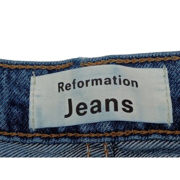 Reformation Jeans Womens 25 Stevie Ultra High Rise Straight Leg Denim Raw Hem - Picture 4 of 11